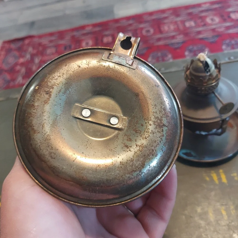 Vintage Stellar Copper Brass Miniature Oil Lamps Set of 2 Hong Kong 103 Rustic